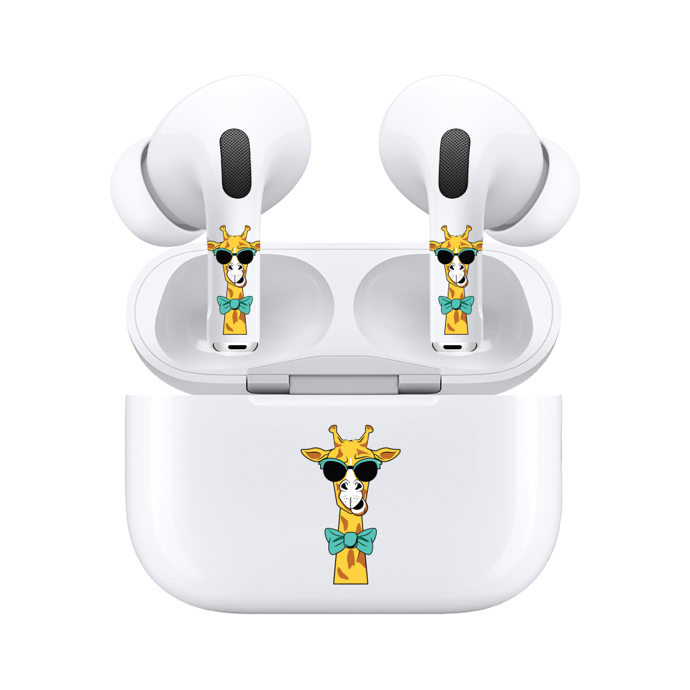 AirSkins - Compatible For AirPods Pro & AirPods Pro 2 Earbuds & Case, Giraffe Headphone Skin