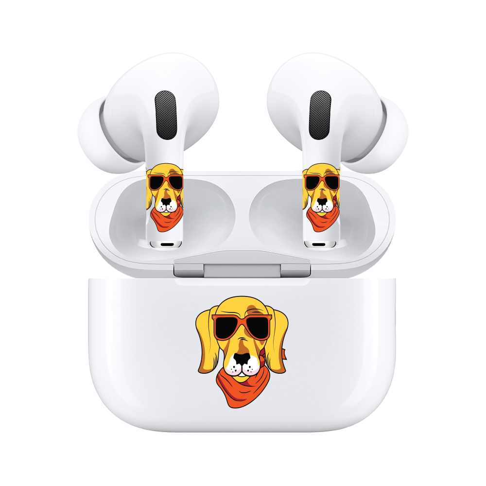 AirSkins - Compatible For AirPods 3 Earbuds & Case, Dog with Sunglasses Headphone Skin