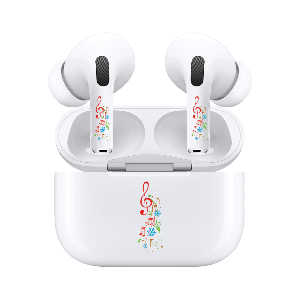AirSkins - Compatible For AirPods 3 Earbuds & Case, Musical Notes Headphone Skin