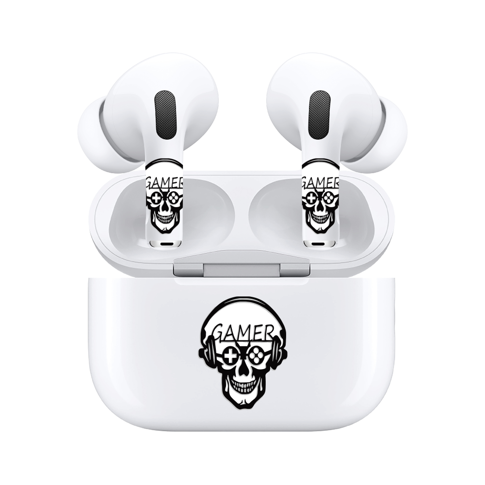 AirSkins - Compatible For AirPods 3 Earbuds & Case, Skeleton Gamer Headphone Skin