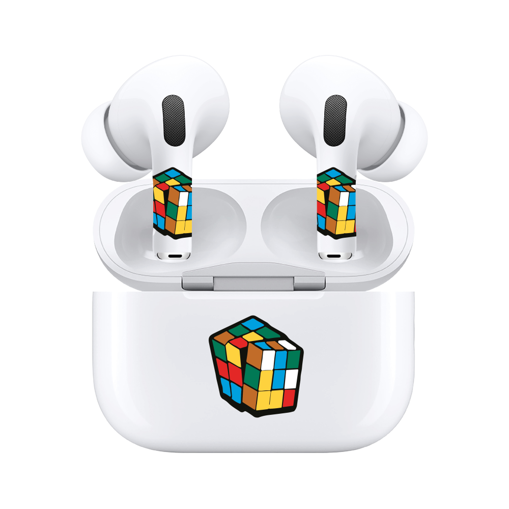 AirSkins - Compatible For AirPods 3 Earbuds & Case, Rubiks Cube Headphone Skin