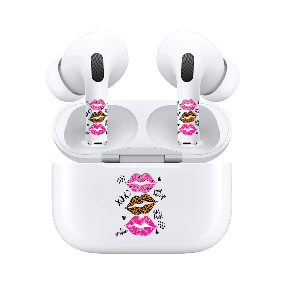 AirSkins - Compatible For AirPods 3 Earbuds & Case, Leopard Print Lips Headphone Skin