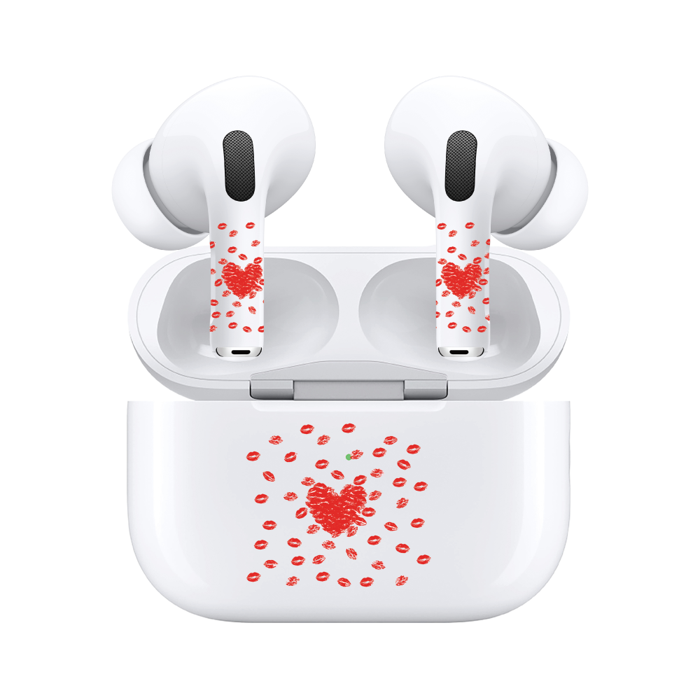 AirSkins - Compatible For AirPods 3 Earbuds & Case, Red Hearts Headphone Skin
