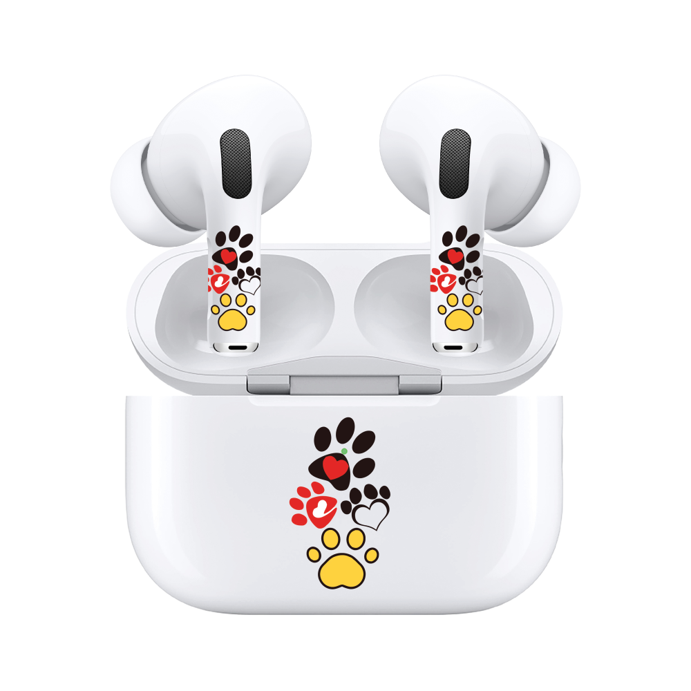AirSkins - Compatible For AirPods Pro & AirPods Pro 2 Earbuds & Case Colorful Paws Headphone Skin