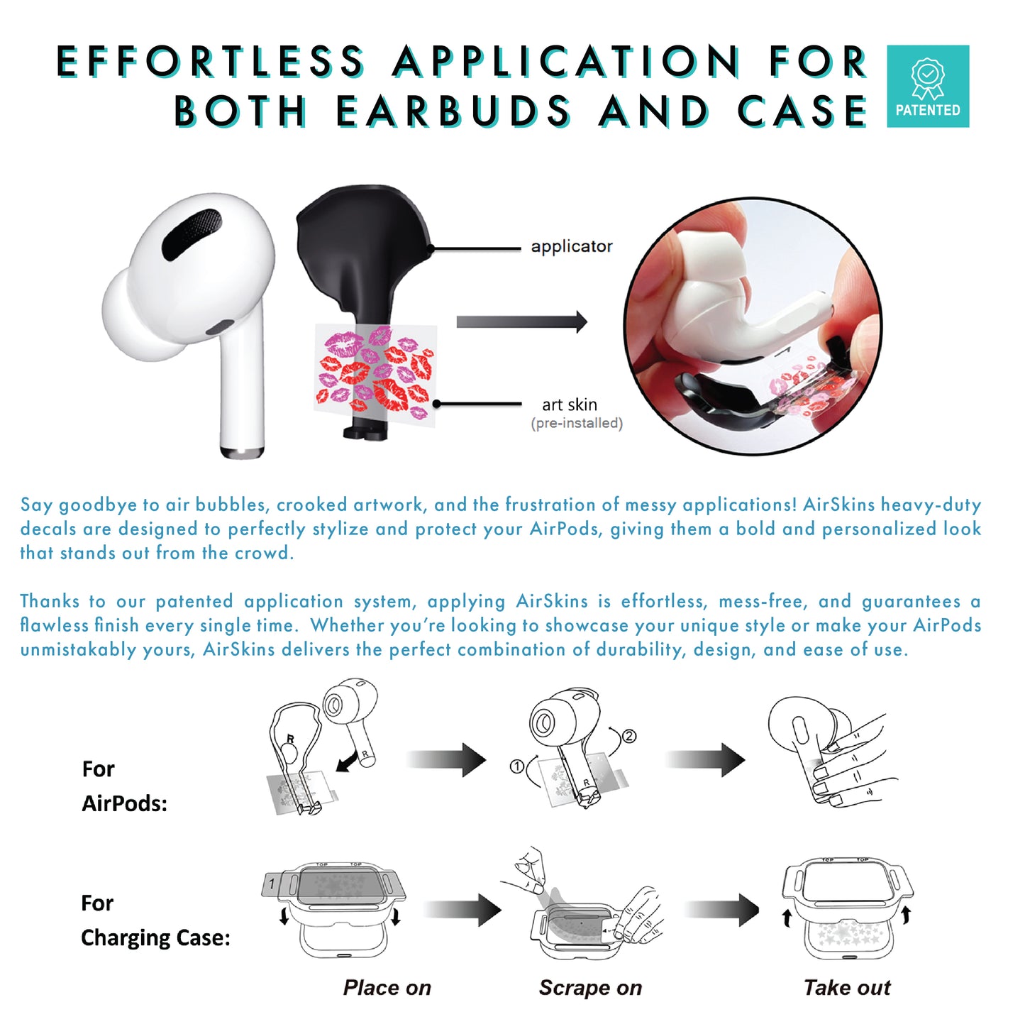 AirSkins - Compatible For AirPods 3 Earbuds & Case Alien Headphone Skin