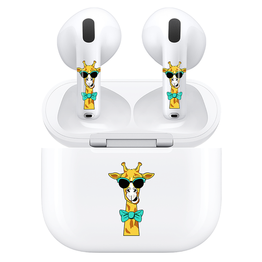 AirSkins - Compatible For AirPods 4 Earbuds & Case, Giraffe with Sunglasses Headphone Skin