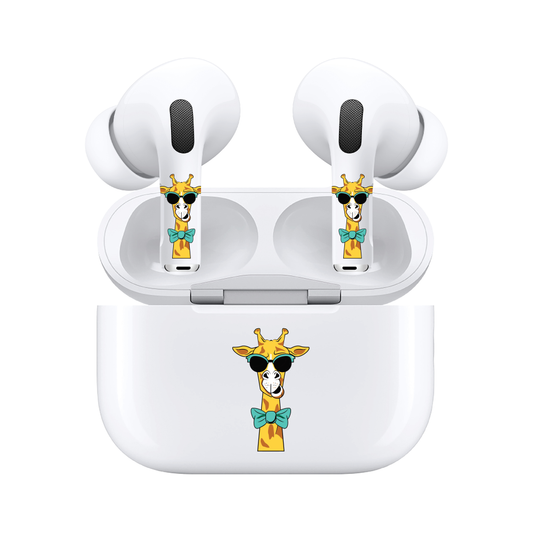 AirSkins - Compatible For AirPods 3 Earbuds & Case, Giraffe with Sunglasses Headphone Skin
