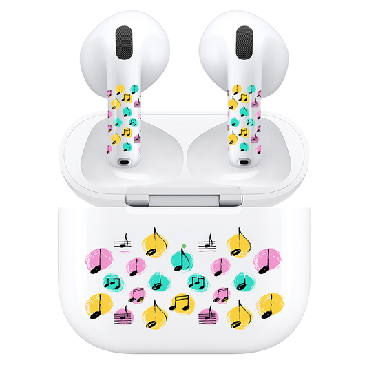 AirSkins - Compatible For AirPods 4 Earbuds & Case, Colorful Tunes Headphone Skin