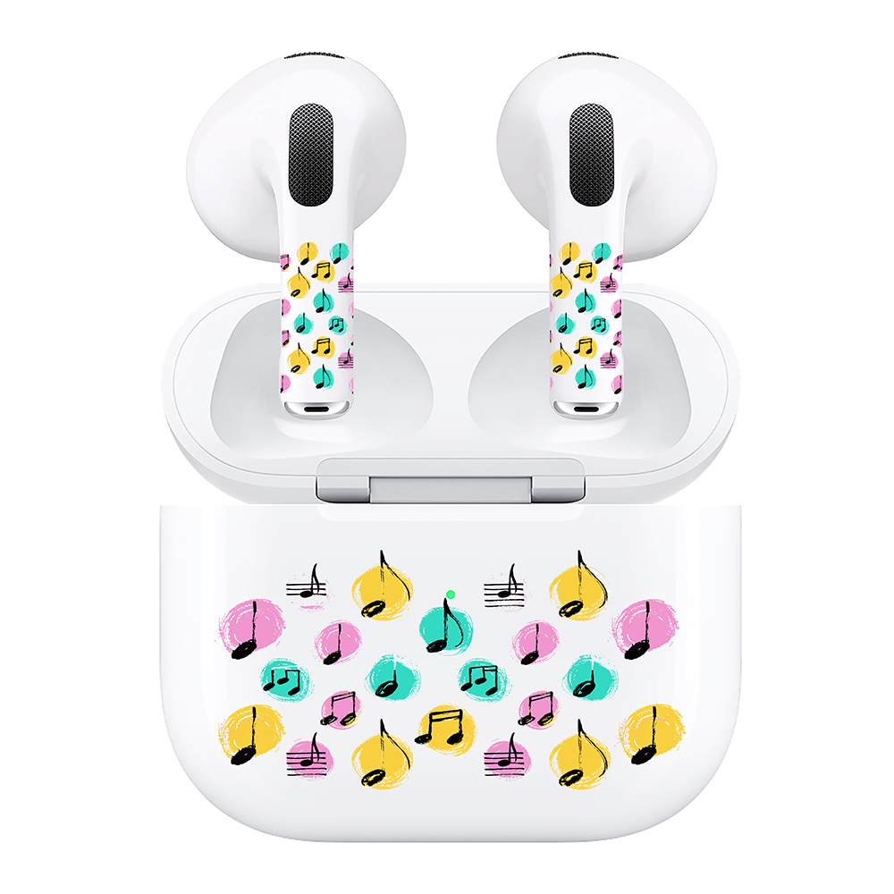 AirSkins - Compatible For AirPods 3 Earbuds & Case Colorful Tunes Headphone Skin