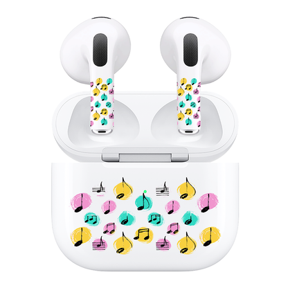 AirSkins - Compatible For AirPods 3 Earbuds & Case Colorful Tunes Headphone Skin
