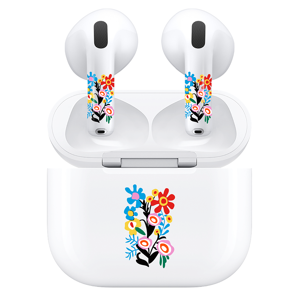 AirSkins - Compatible For AirPods 4 Earbuds & Case, Flowers Headphone Skin