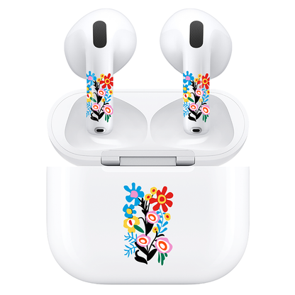 AirSkins - Compatible For AirPods 4 Earbuds & Case, Flowers Headphone Skin