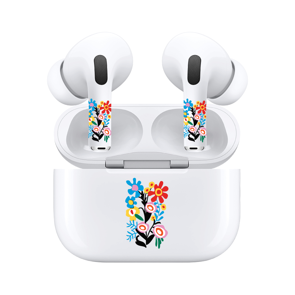 AirSkins - Compatible For AirPods 3 Earbuds & Case, Flowers Headphone Skin