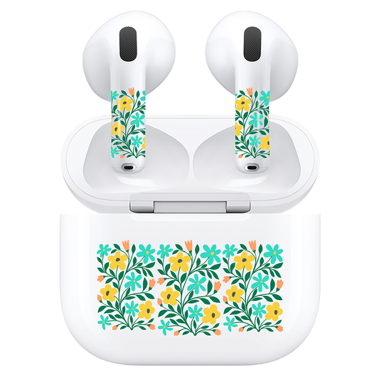 AirSkins - Compatible For AirPods 4 Earbuds & Case, Yellow Flowers Headphone Skin