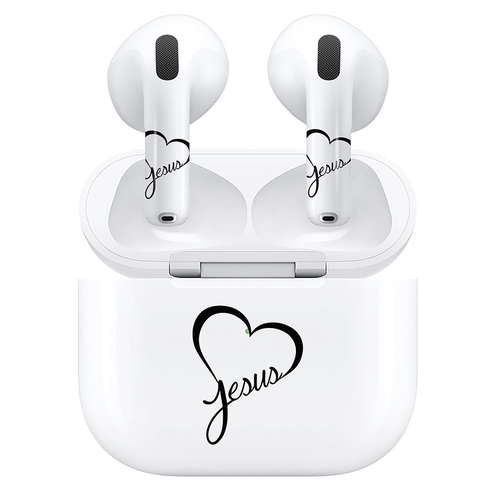AirSkins - Compatible For AirPods 4 Earbuds & Case, Heart Jesus Headphone Skin