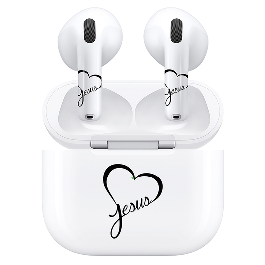 AirSkins - Compatible For AirPods 4 Earbuds & Case, Heart Jesus Headphone Skin