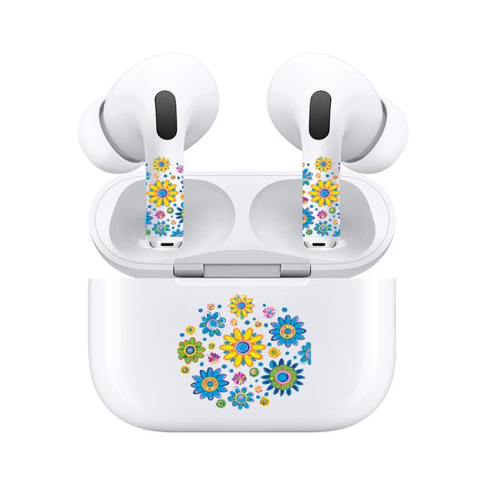 AirSkins - Compatible For AirPods 3 Earbuds & Case Colorful Flowers Headphone Skin