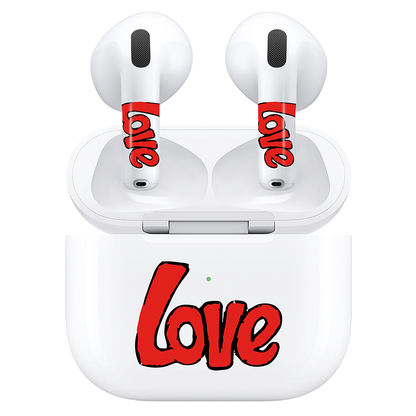 AirSkins - Compatible For AirPods 4 Earbuds & Case, Love Headphone Skin