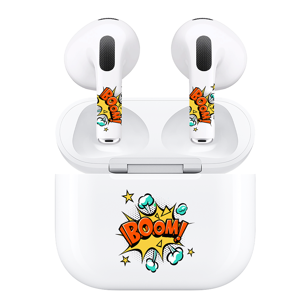 AirSkins - Compatible For AirPods 3 Earbuds & Case BOOM Headphone Skin