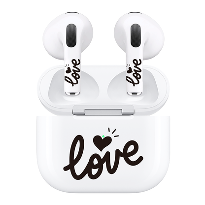 AirSkins - Compatible For AirPods 3 Earbuds & Case, Love in Cursive Headphone Skin
