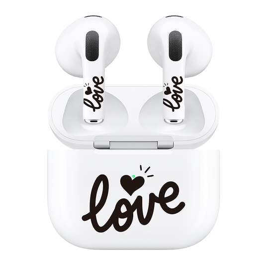 AirSkins - Compatible For AirPods 3 Earbuds & Case, Love in Cursive Headphone Skin