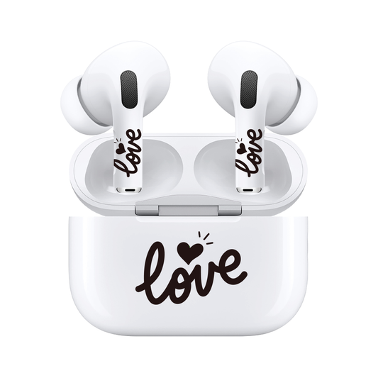 AirSkins - Compatible For AirPods 3 Earbuds & Case, Love in Cursive Headphone Skin