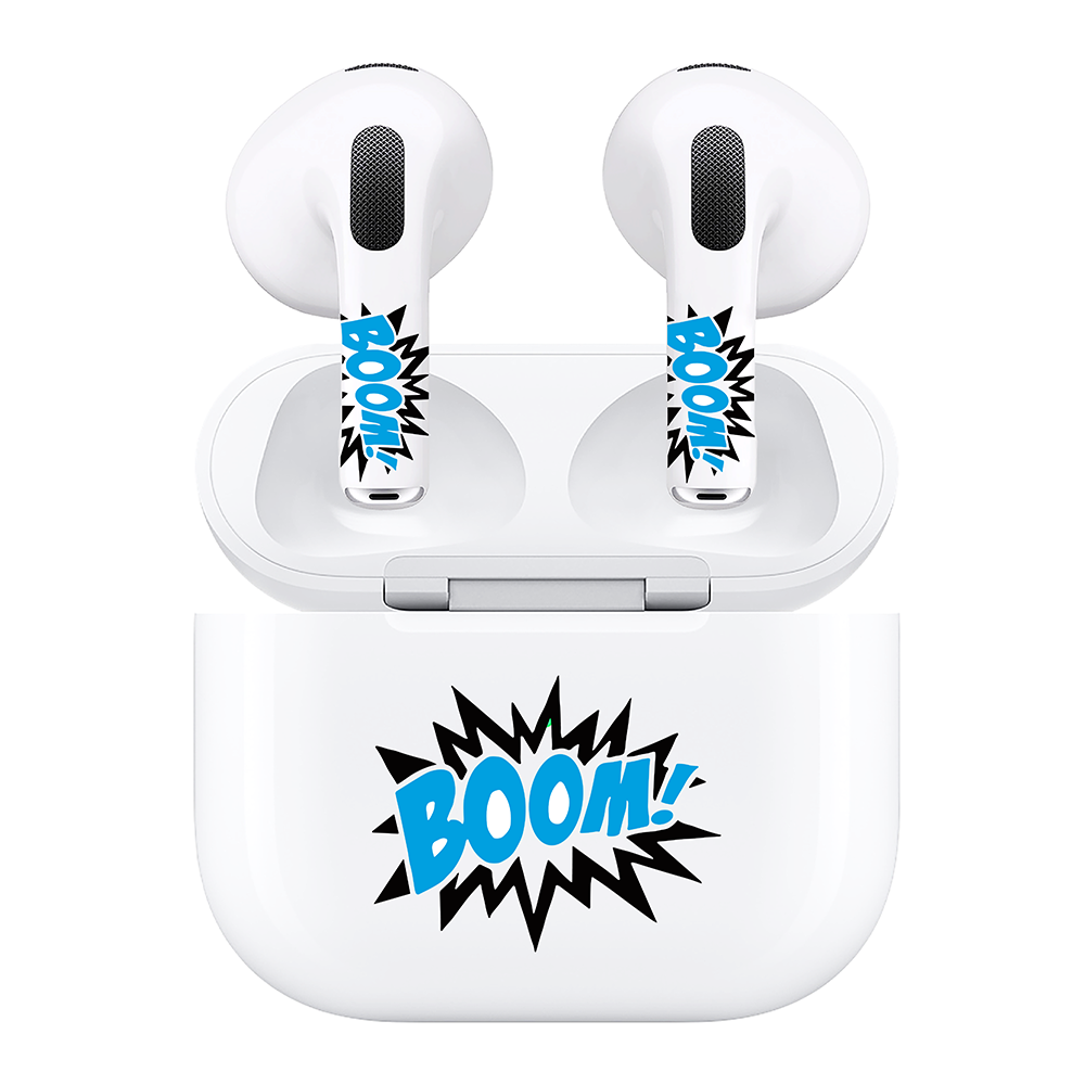 AirSkins - Compatible For AirPods 3 Earbuds & Case BOOM in Blue Headphone Skin