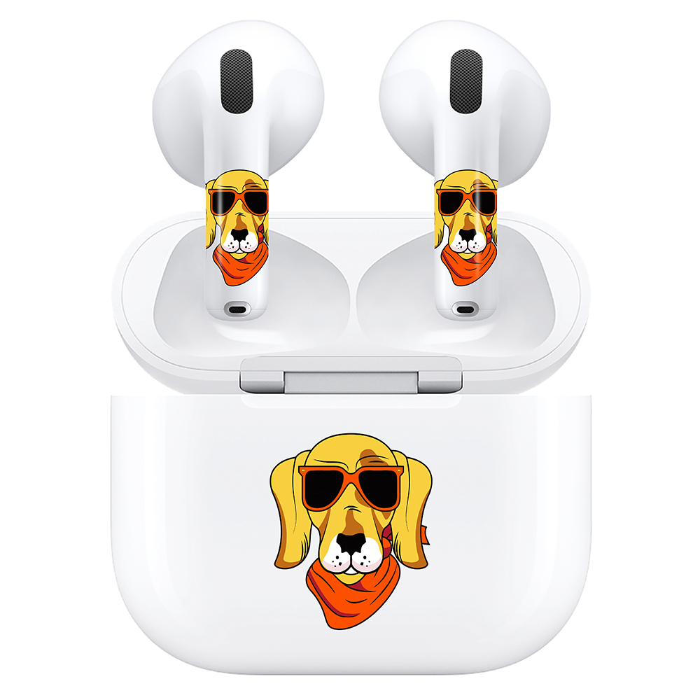 AirSkins - Compatible For AirPods 4 Earbuds & Case, Dog with Sunglasses Headphone Skin