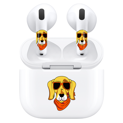 AirSkins - Compatible For AirPods 4 Earbuds & Case, Dog with Sunglasses Headphone Skin