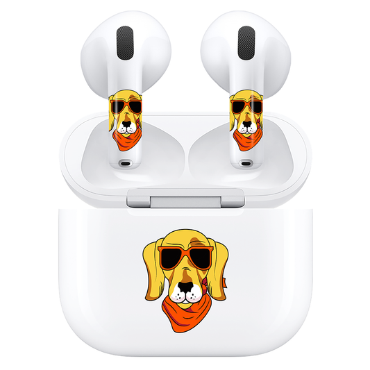 AirSkins - Compatible For AirPods 4 Earbuds & Case, Dog with Sunglasses Headphone Skin