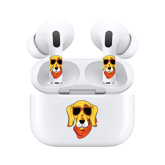 AirSkins - Compatible For AirPods 3 Earbuds & Case, Dog with Sunglasses Headphone Skin