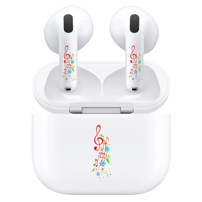 AirSkins - Compatible For AirPods 4 Earbuds & Case, Musical Notes Headphone Skin
