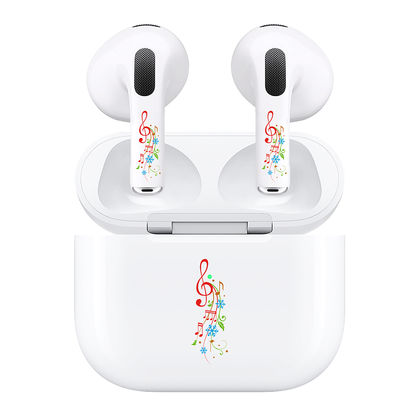 AirSkins - Compatible For AirPods 3 Earbuds & Case, Musical Notes Headphone Skin