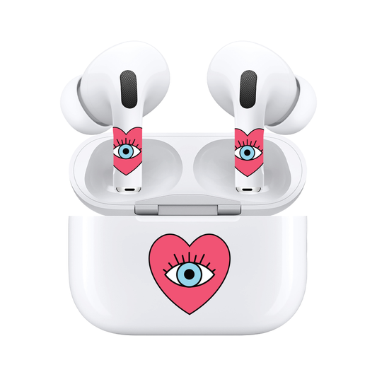 AirSkins - Compatible For AirPods 3 Earbuds & Case, Evil Eye Heart Headphone Skin
