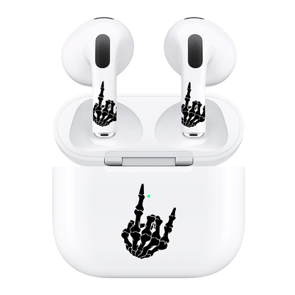 AirSkins - Compatible For AirPods 3 Earbuds & Case, Rock on Skeleton Headphone Skin