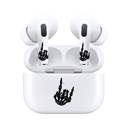 AirSkins - Compatible For AirPods 3 Earbuds & Case, Rock on Skeleton Headphone Skin