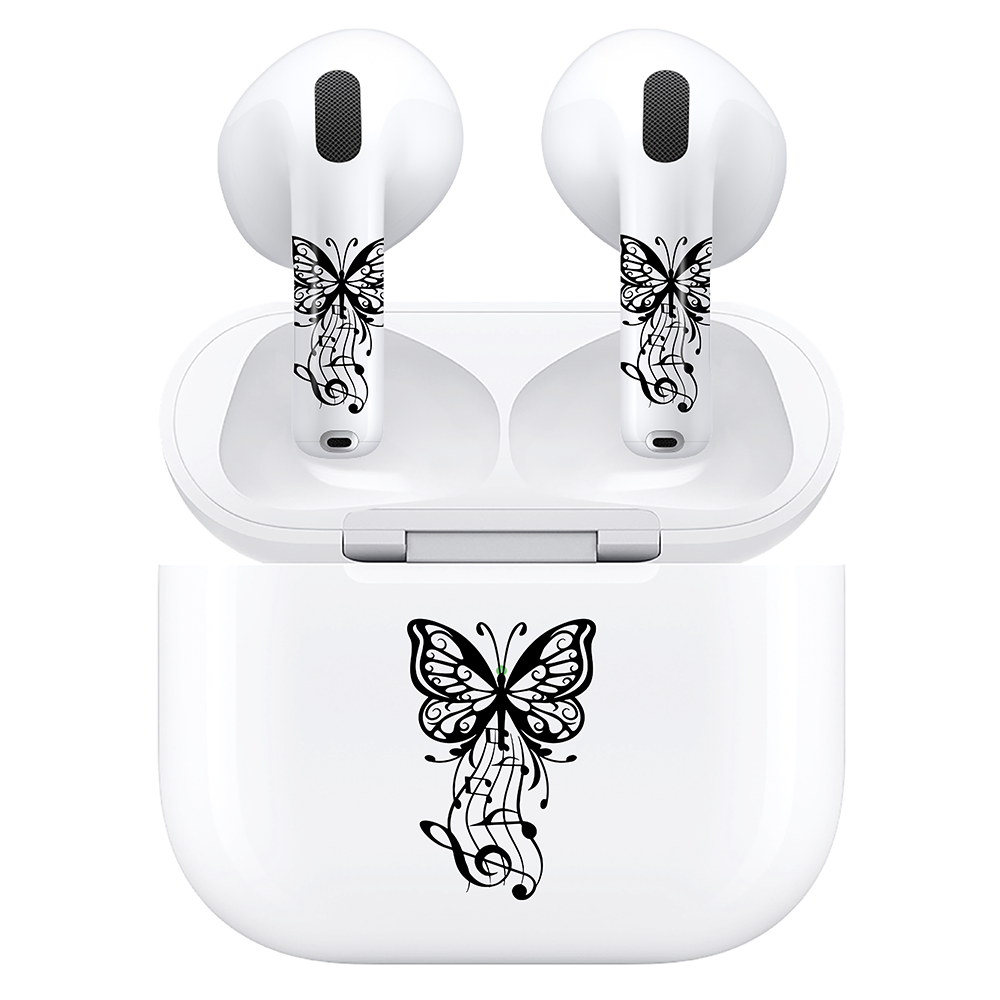 AirSkins - Compatible For AirPods 4 Earbuds & Case Butterfly Tunes Headphone Skin