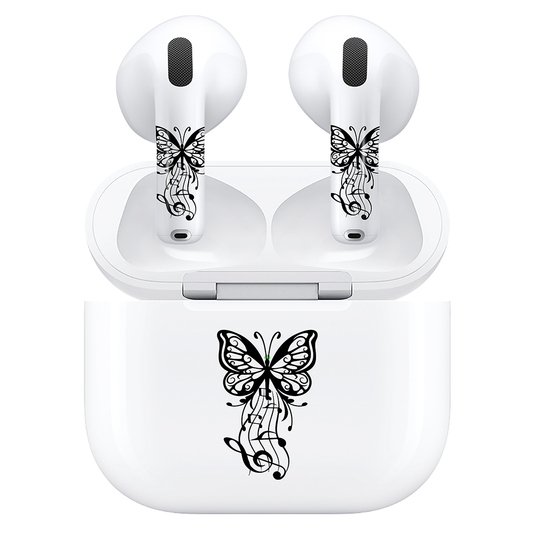 AirSkins - Compatible For AirPods 4 Earbuds & Case Butterfly Tunes Headphone Skin