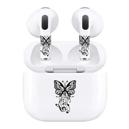 AirSkins - Compatible For AirPods 3 Earbuds & Case Butterfly Tunes Headphone Skin