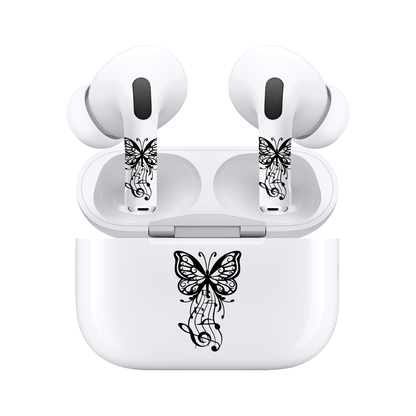 AirSkins - Compatible For AirPods Pro & AirPods Pro 2 Earbuds & Case Butterfly Tunes Headphone Skin