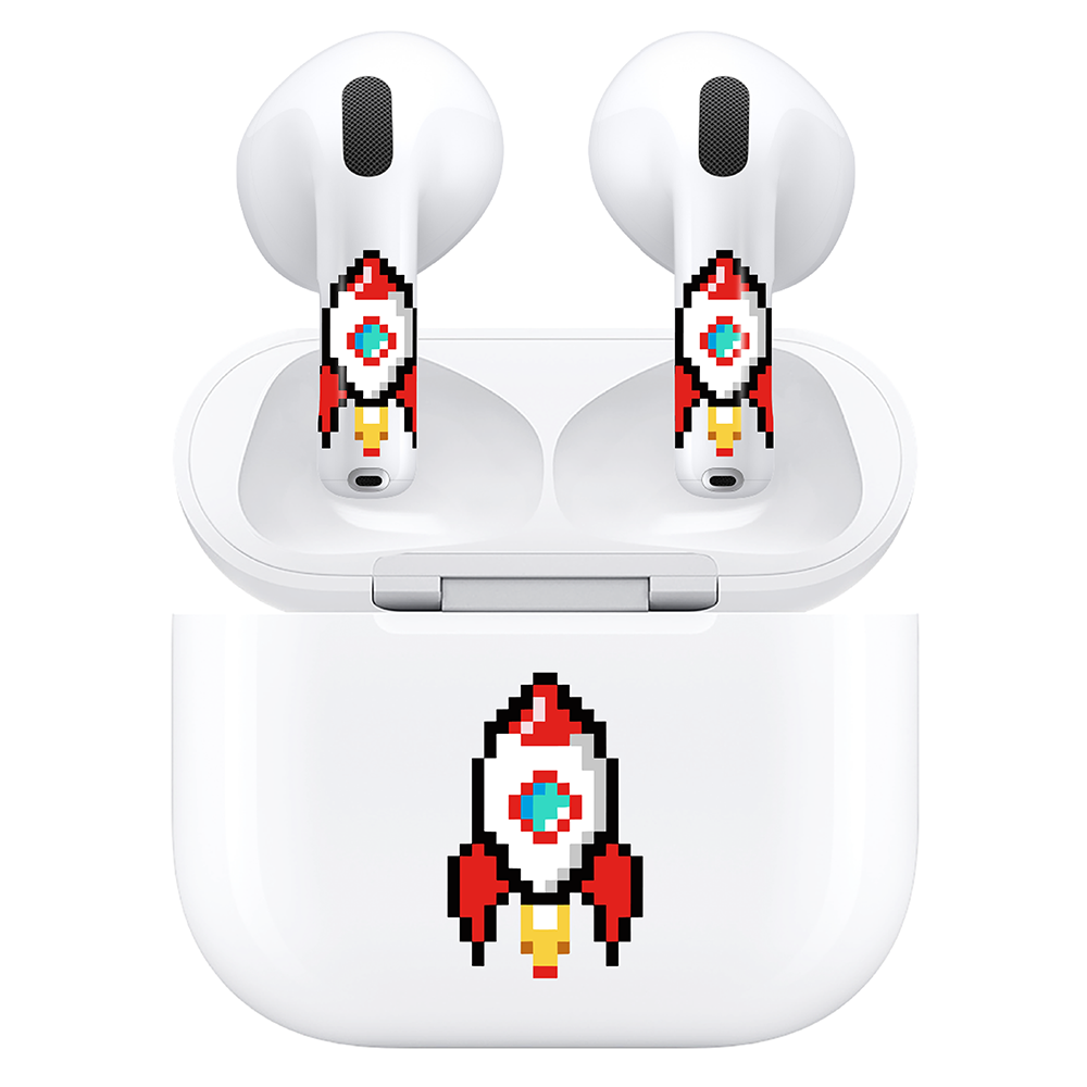 AirSkins - Compatible For AirPods 4 Earbuds & Case, Rocket Headphone Skin