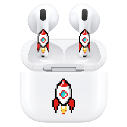 AirSkins - Compatible For AirPods 4 Earbuds & Case, Rocket Headphone Skin