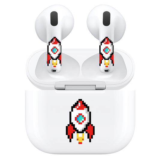 AirSkins - Compatible For AirPods 4 Earbuds & Case, Rocket Headphone Skin