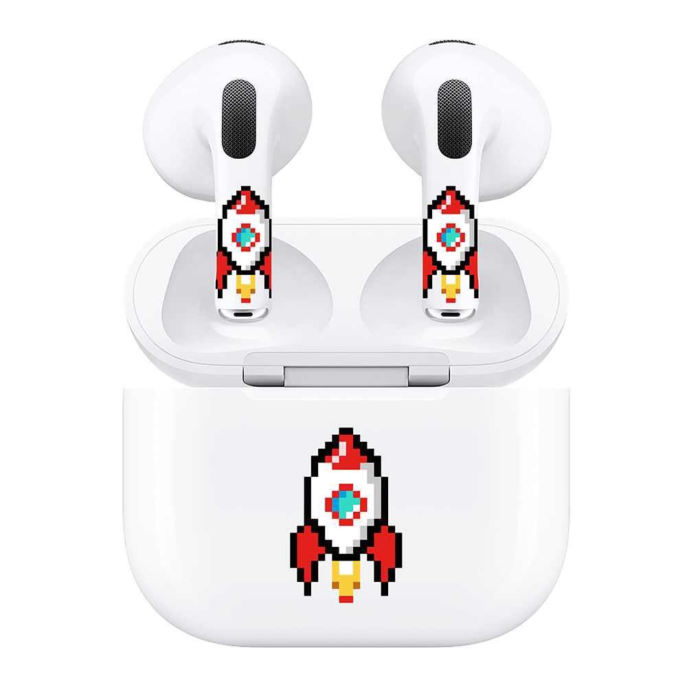 AirSkins - Compatible For AirPods 3 Earbuds & Case, Rocket Headphone Skin