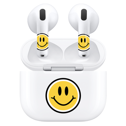 AirSkins - Compatible For AirPods 4 Earbuds & Case, Smiley Face Headphone Skin
