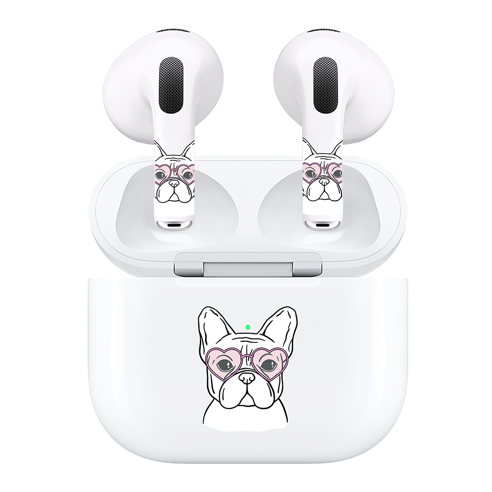 AirSkins - Compatible For AirPods 3 Earbuds & Case, French Bulldog Headphone Skin