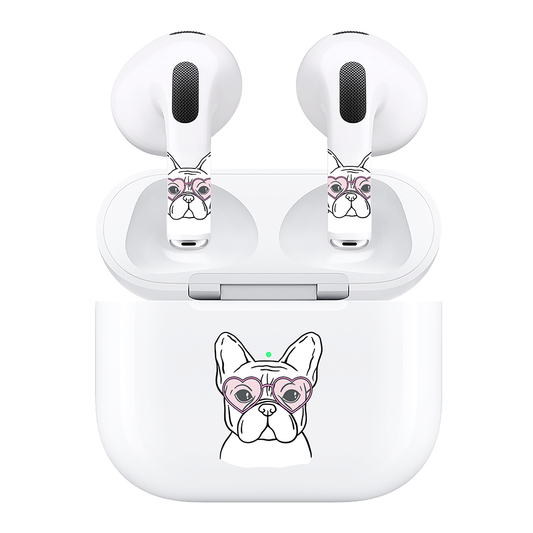 AirSkins - Compatible For AirPods 3 Earbuds & Case, French Bulldog Headphone Skin