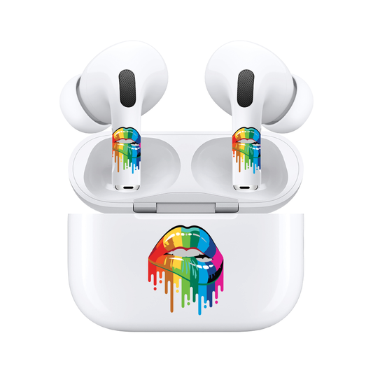 AirSkins - Compatible For AirPods 3 Earbuds & Case, Rainbow Lips Headphone Skin
