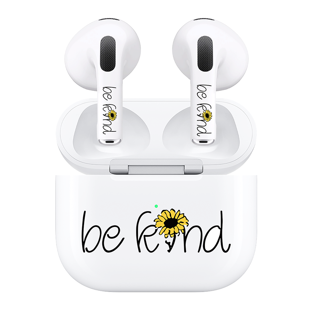 AirSkins - Compatible For AirPods 3 Earbuds & Case Be Kind Headphone Skin