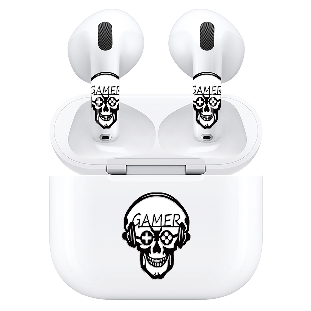 AirSkins - Compatible For AirPods 4 Earbuds & Case, Skeleton Gamer Headphone Skin